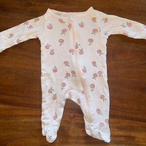 Carter's White and Pink Floral Footie‎